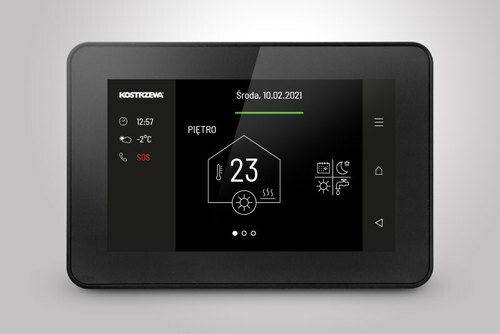 Automatyka e-GP z kolorowym dotykowym panelem operatorskim 2 w 1 (panel kotła = panel pokojowy)